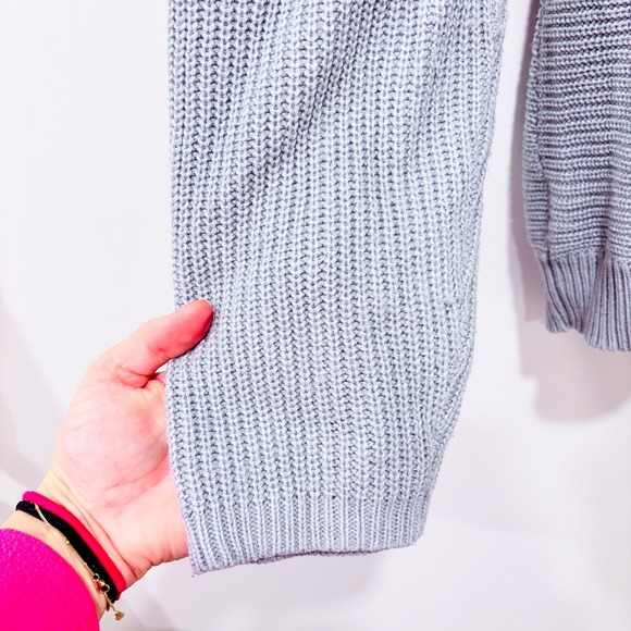SHEIN Grey open back cross sweater | Cozy casual | Size 8/10 - Picture 7 of 8